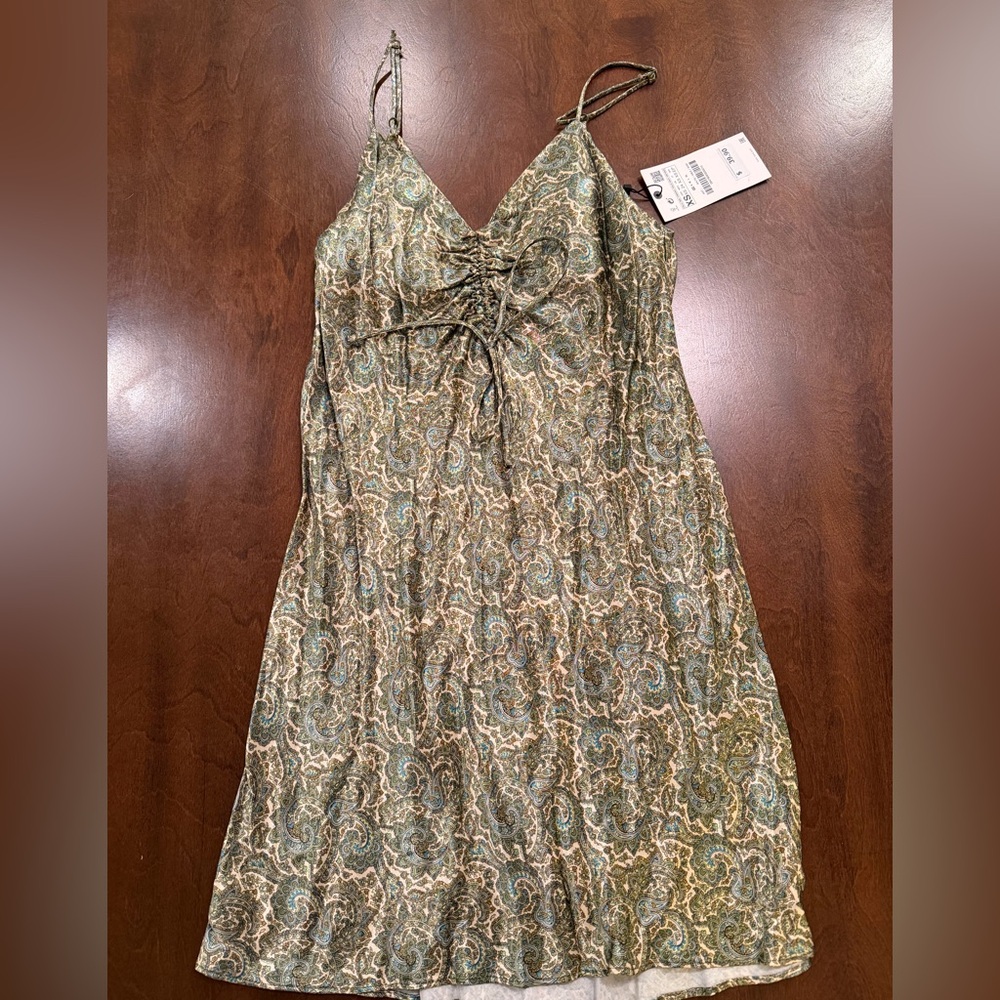 Zara NWT Green Print Dress